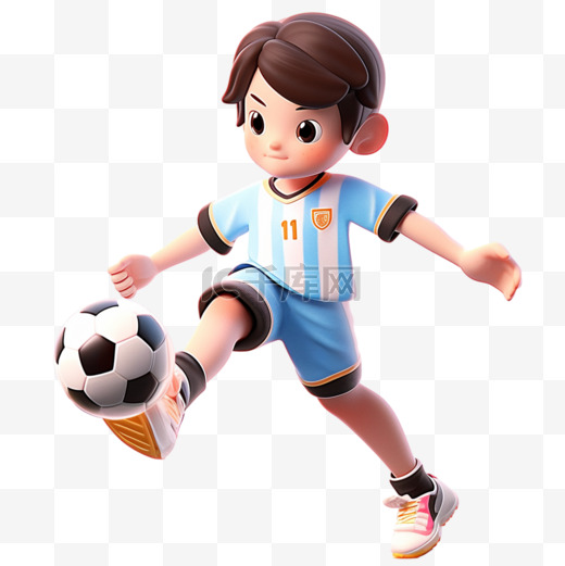 亚运会3D人物竞技比赛可爱女生踢足球图片