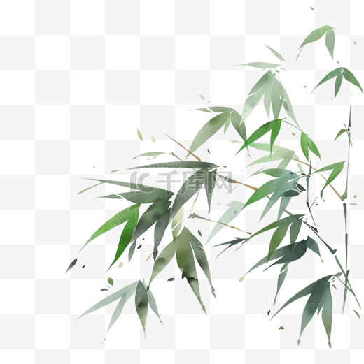 竹子竹叶手绘元素古典图片