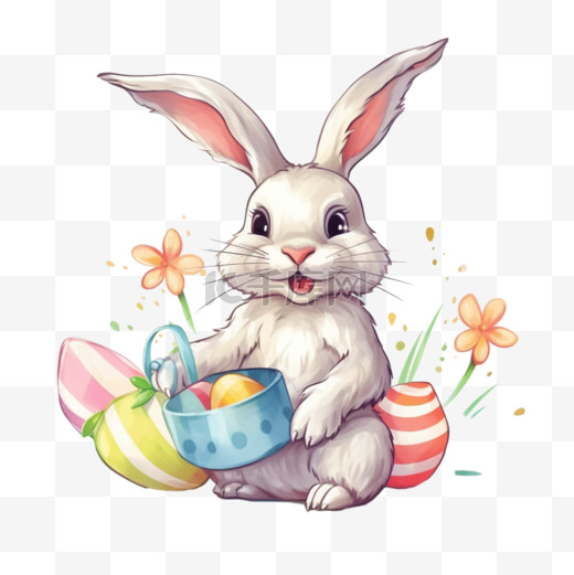 用复活节兔子写复活节快乐图片