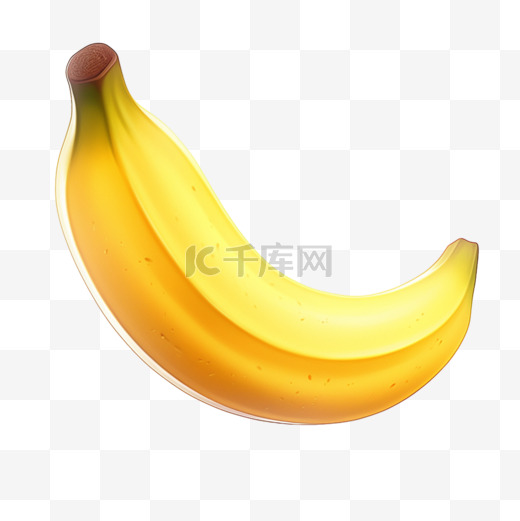 香蕉单个水果手绘写实AI元素装饰图案图片