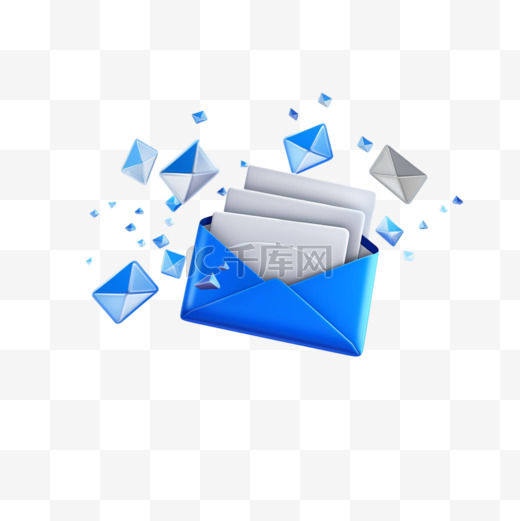 蓝色信封邮件消息提醒通知图片