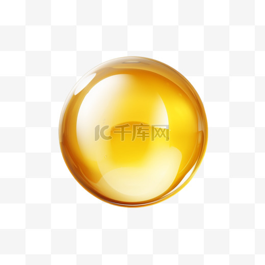 金色透明树脂球-真实的药丸或蜂蜜滴或玻璃球。RGB。全局颜色图片