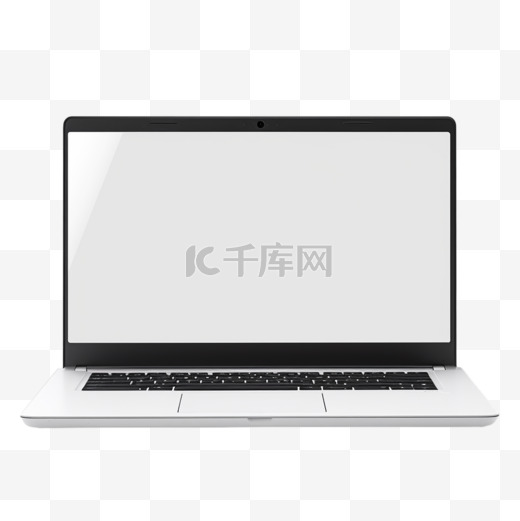 一种带白屏和键盘的笔记本电脑图片