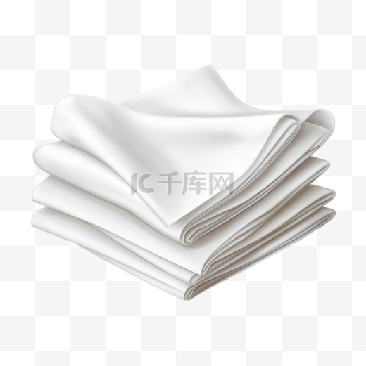 折叠餐巾、厨房毛巾或桌布图片