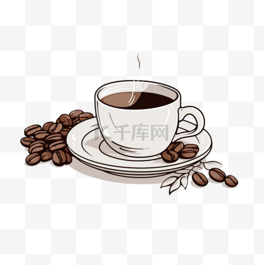 手绘咖啡饮料背景图片