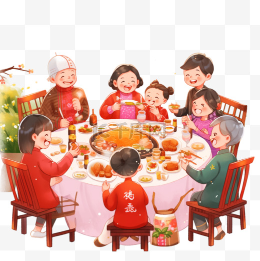 春节除夕元宵节家人吃团圆饭23图片