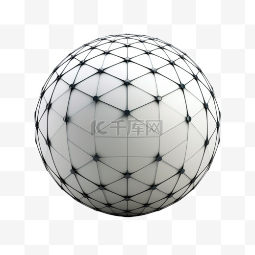 球体黑色线条白球科技免扣元素装饰素材图片