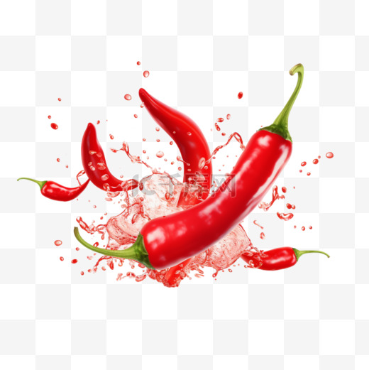 燃烧的红辣椒与掉落的碎片设置烧烤辛辣食物三维现实主义矢量插图图片