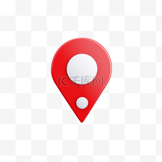 白色背景上带有红色地图位置指针符号的定点图标图片