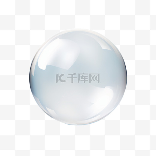 白色透明玻璃球体玻璃或球体，气泡光泽闪亮图片