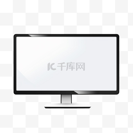 白色木桌上的黑色平板电脑显示器图片