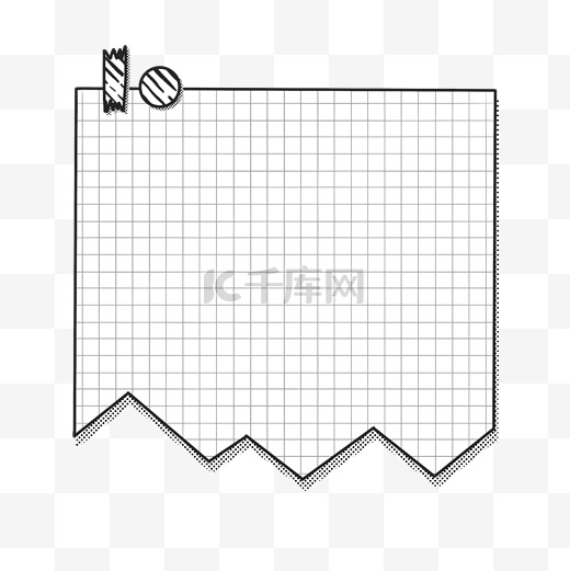 黑白ins风边框格纹标签文本框涂鸦图片