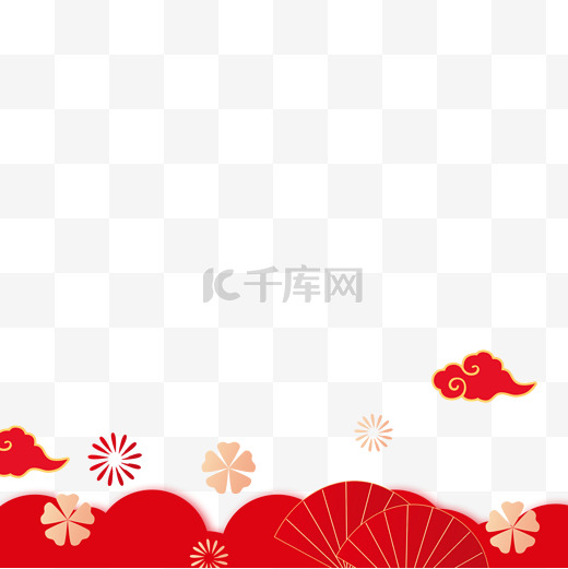 2024春节新春喜迎新年底边设计图片