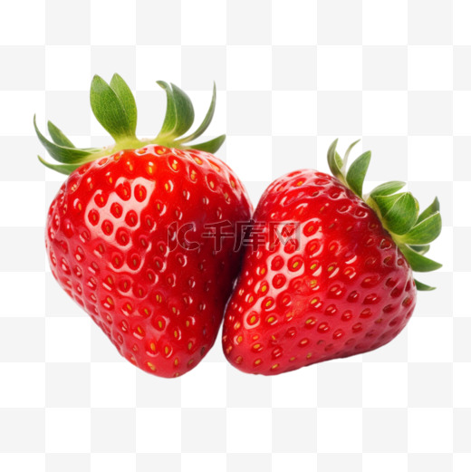 几何新鲜草莓元素立体免抠图案图片