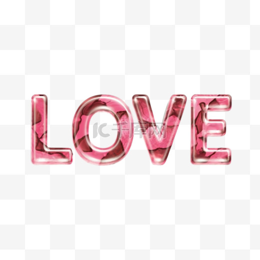 情人节免抠英文字母LOVE17PNG素材图片