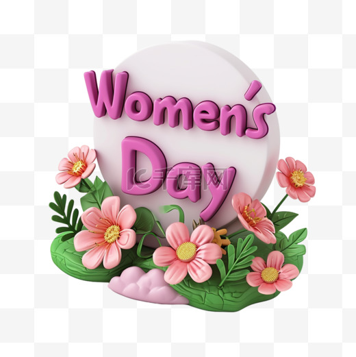 妇女节粉色文字Women'sDay设计图图片