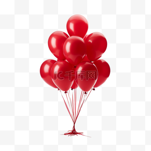 ai红色气球元素立体免抠图案图片
