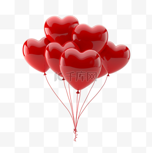 2月14日情人节红色气球装饰素材图片