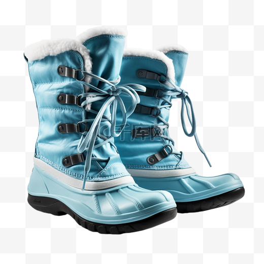 雪地靴鞋子蓝色透明图片