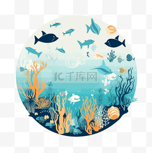 海洋日蓝色小鱼图片