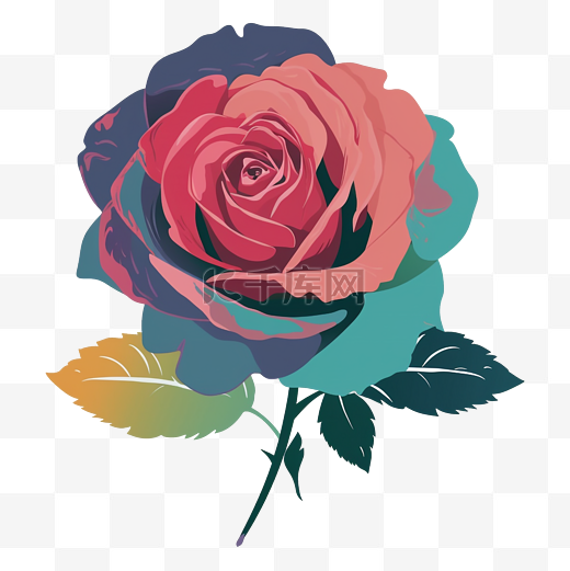 玫瑰彩色极简图案图片
