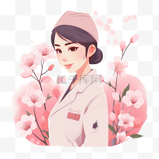 护士节粉色日系美女图片