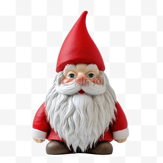 戴着红帽子长着白胡子的侏儒庆祝圣诞节图片