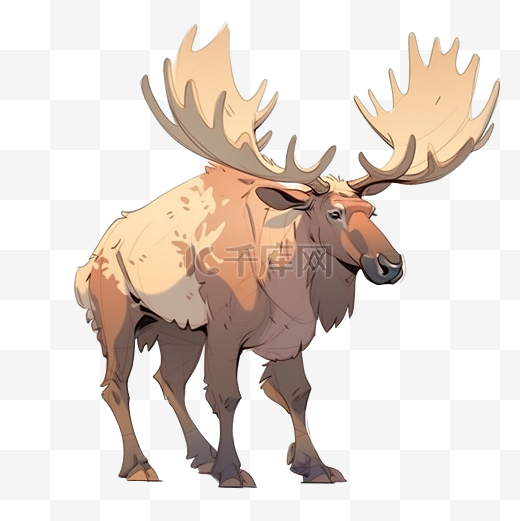 驼鹿或普通欧洲麋鹿绘图图片