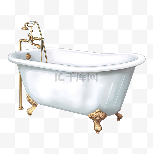站立式浴缸 PNG 插图图片