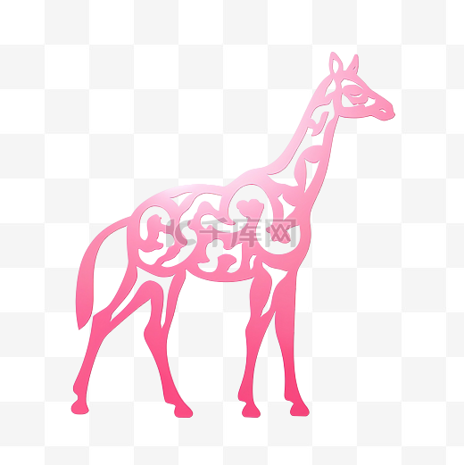 粉色金属长颈鹿图案图片