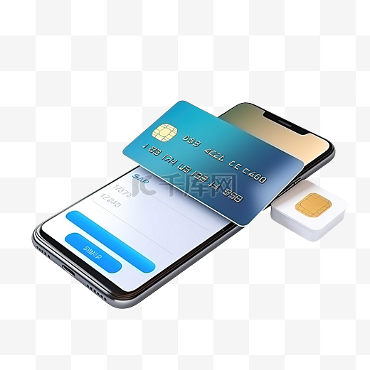 使用信用卡的 3d 在线账单支付或使用电话的 3d 在线在线交易流程图片