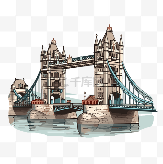伦敦大桥 向量图片