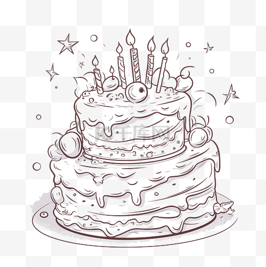概述生日蛋糕 向量图片