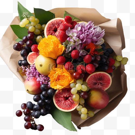 木桌上的水果新鲜花束平躺感恩节健康生态食品选择性焦点图片