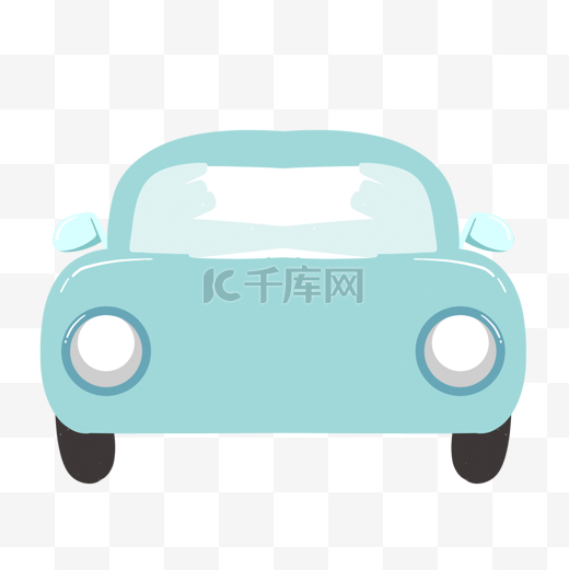 蓝色小汽车车图片