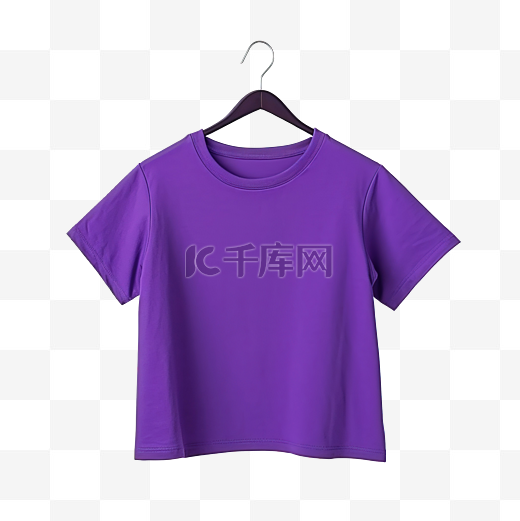 紫色T恤带衣架图片