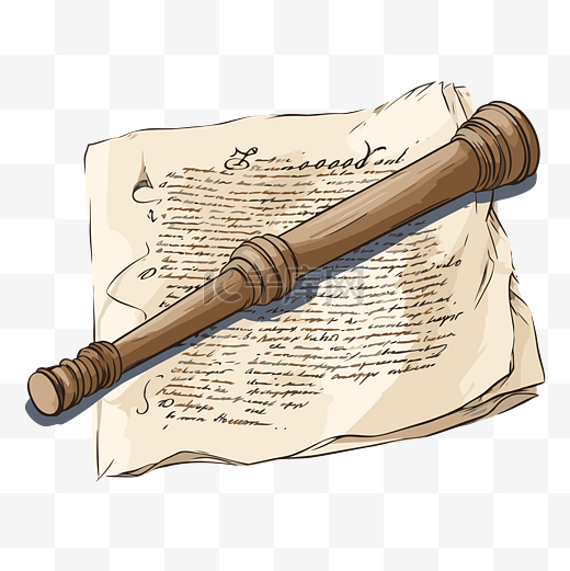 宪法剪贴画一把旧剑坐在带有修正案卡通的文件上 向量图片