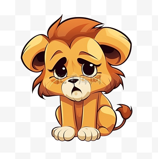 狮子哭脸卡通可爱图片