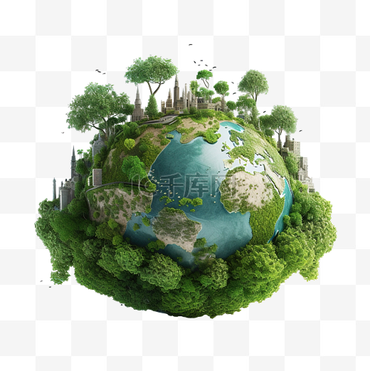 世界环境日或地球日的 3d 概念图片