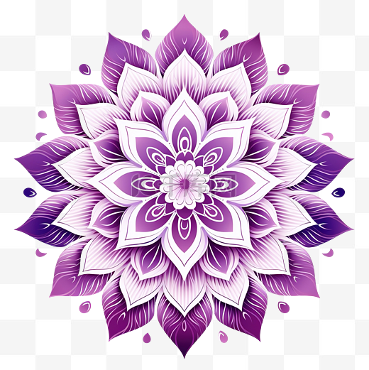 莲花紫色曼陀罗瑜伽印度节日剪贴画图片
