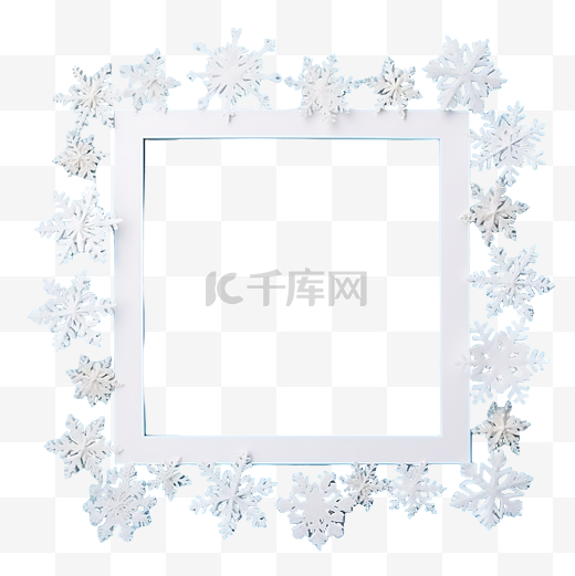 圣诞组合物，框架由柔和的蓝色表面上的白色装饰制成图片