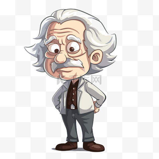 科学家阿尔伯特爱因斯坦的爱因斯坦剪贴画卡通人物 向量图片