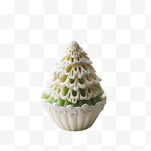 用纸杯蛋糕模具DIY镂空圣诞树图片