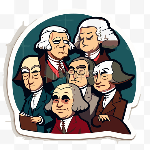 贴纸上乔治华盛顿总统朋友的形象 向量图片