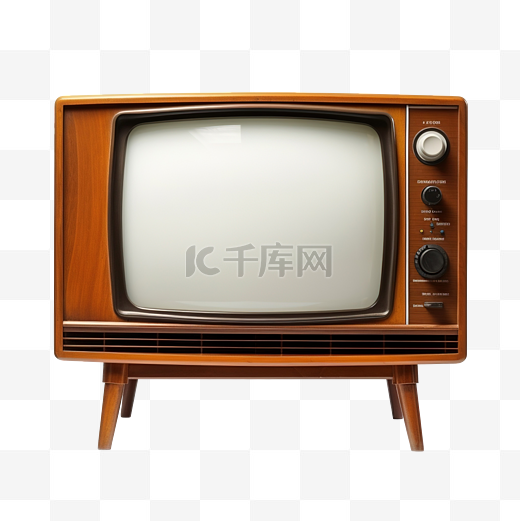 棕色经典旧木制电视图片