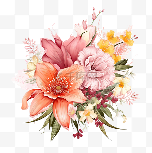 花卉背景与鲜花的礼物图片