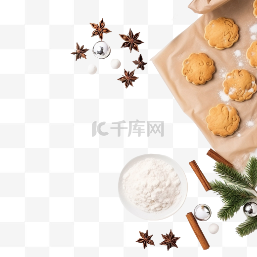 圣诞节用厨房用具烹饪或烘烤食物图片