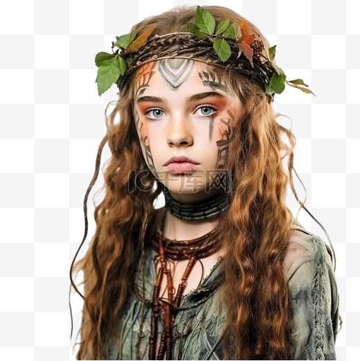 Samhain 万圣节服装和化妆的起源凯尔特神话加利西亚的年轻奈亚德童话图片