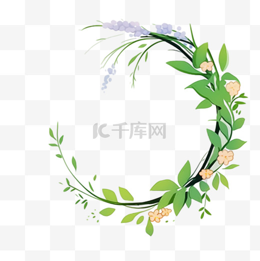 春日装饰素材花环边框图片