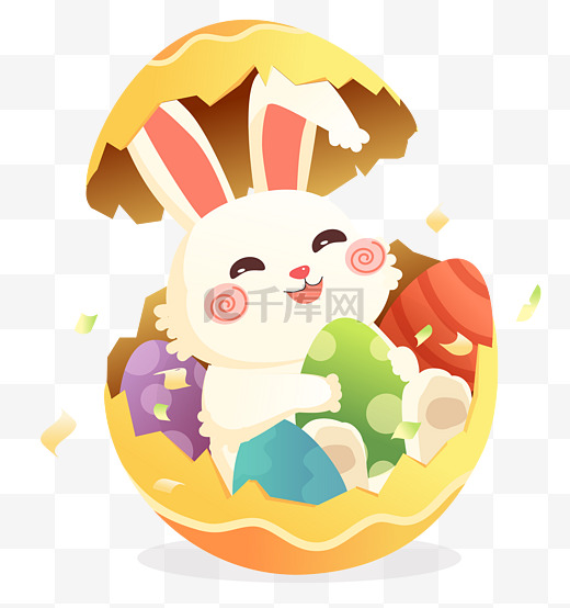 复活节卡通彩蛋小白兔设计图片